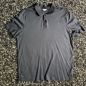 CALVIN KLEIN | Mens Dark Grey Pin Stripe Collar Shirt